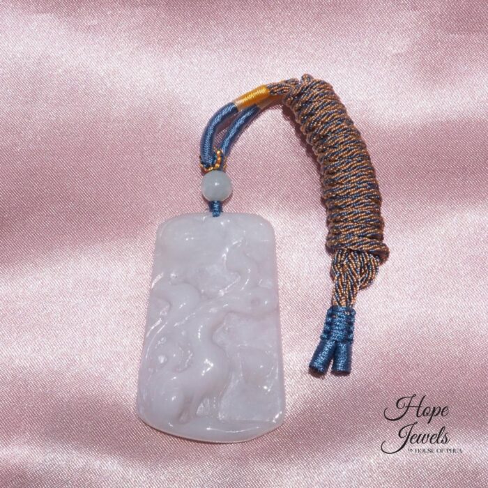Nine-Tailed Wolf (九尾狼) Jade Pendant – Grade A Jadeite - Image 3