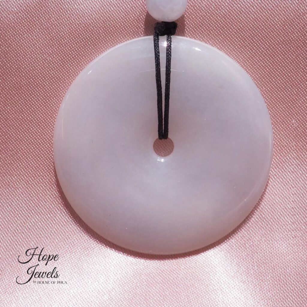 Ping An Kou (平安扣) Jade Pendant with Certificate - Grade A Jadeite