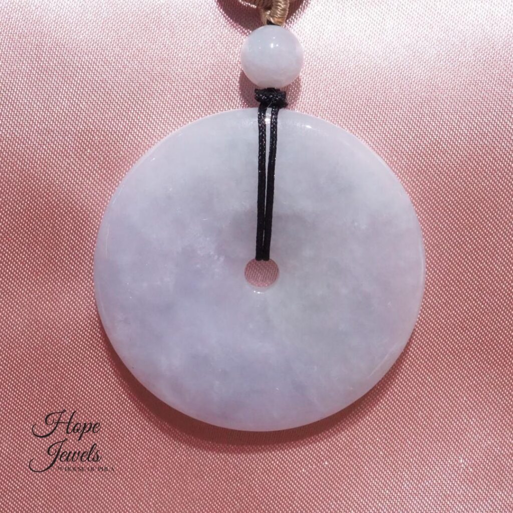 Ping An Kou (平安扣) Lavender Jade Pendant with Certificate - Grade A Jadeite