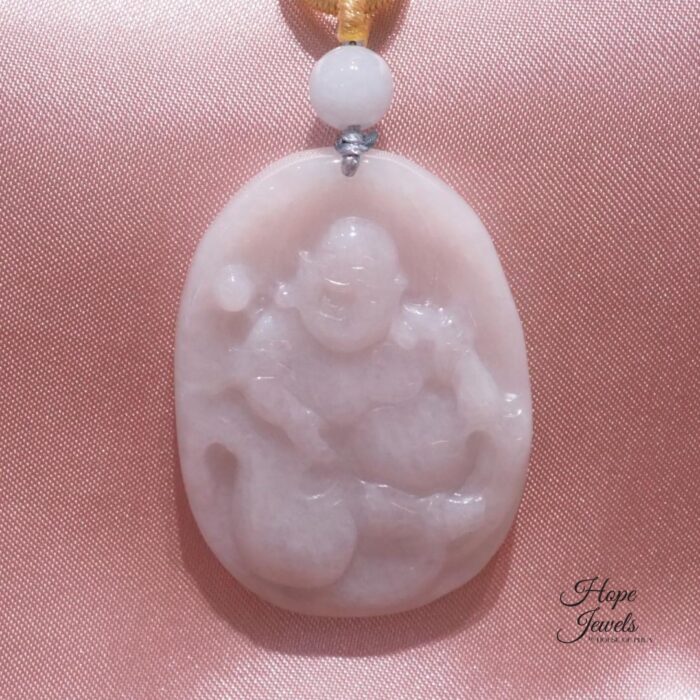 Laughing Buddha Jade Pendant - Grade A Jadeite