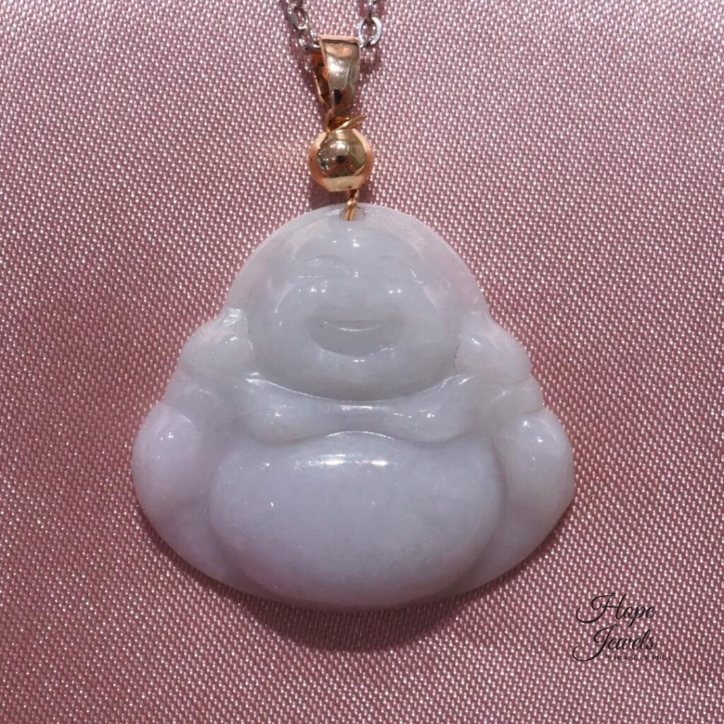Laughing Buddha Jade Pendant - Grade A Jadeite