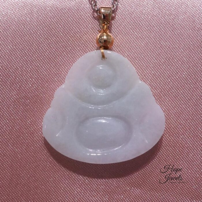 Laughing Buddha Jade Pendant - Grade A Jadeite - Image 2
