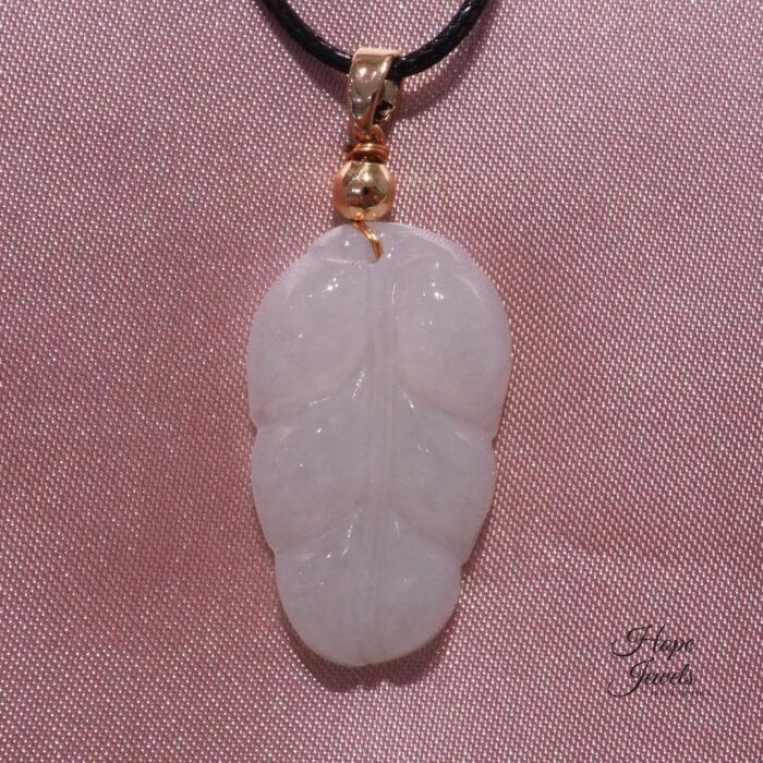 Leaf Shape Jade Pendant - Grade A Jadeite